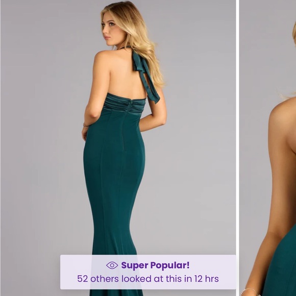 Windsor Deep Green Halter Maxi Dress - Picture 3 of 3